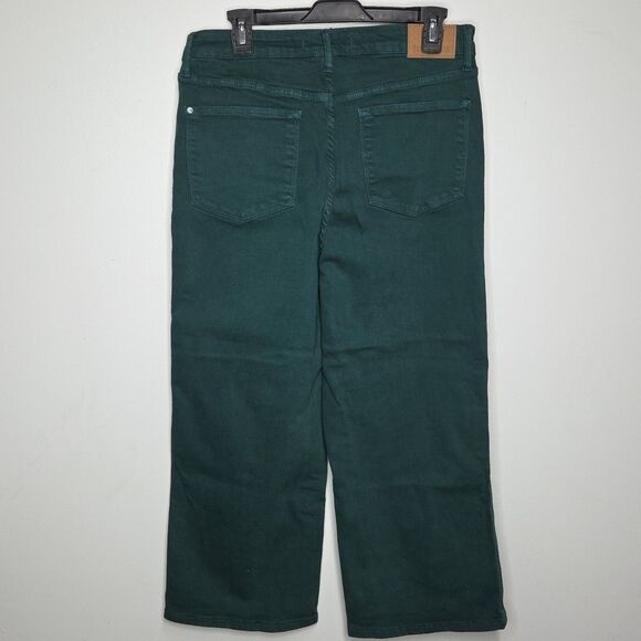 Judy Blue JB88806 Wide Leg Jeans Women's 13/31 Green Garment Dyed Cropped EUC - Picture 4 of 8